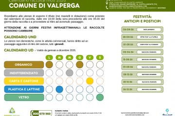 Calendario raccolta rifiuti 2026